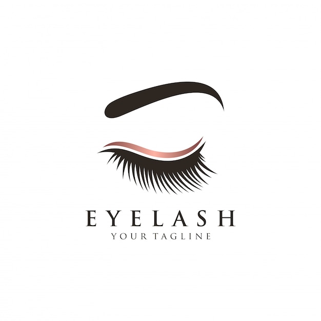 Luxury eyelash glamour logo vector template