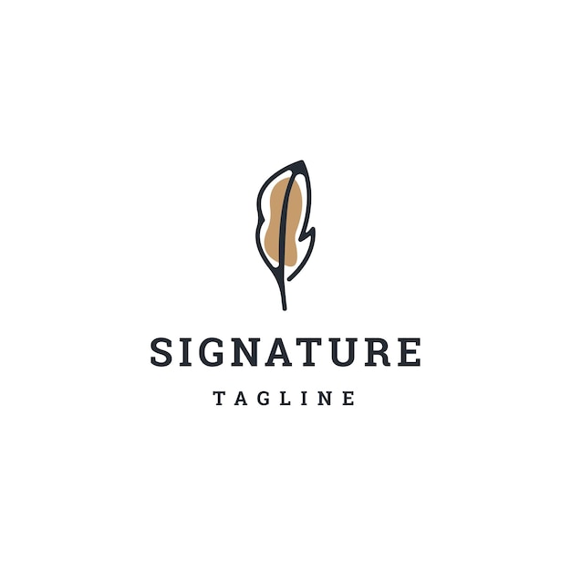 Luxury feather logo icon design template flat vector