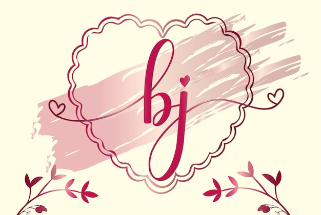 luxury feminine initial letter bj logo design template