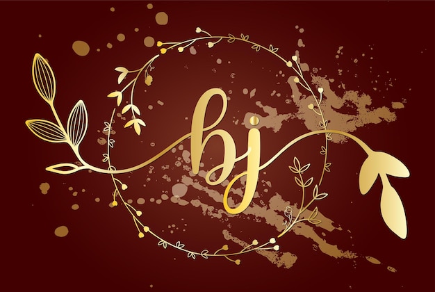 luxury feminine initial letter bj logo design template