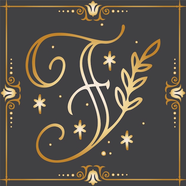 luxury feminine initial letter f logo template