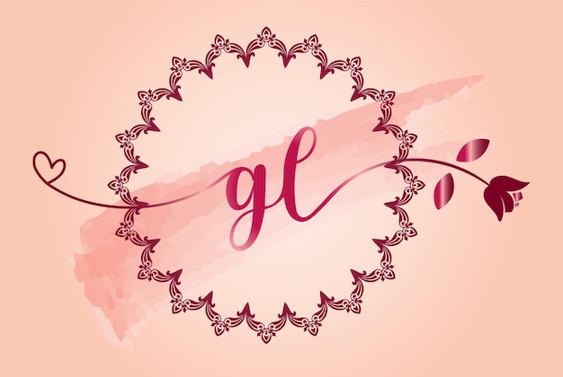 luxury feminine initial letter gl logo template