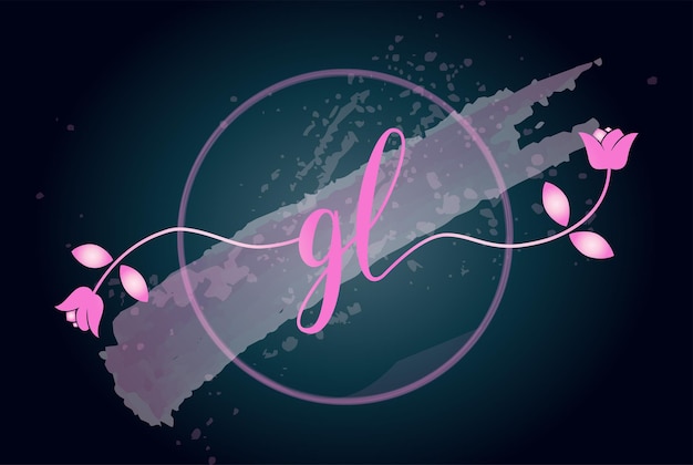 luxury feminine initial letter gl logo template