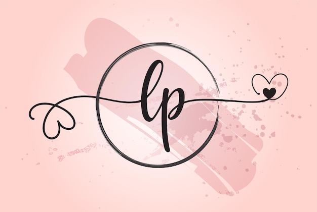 Luxury Feminine initial letter lp logo design