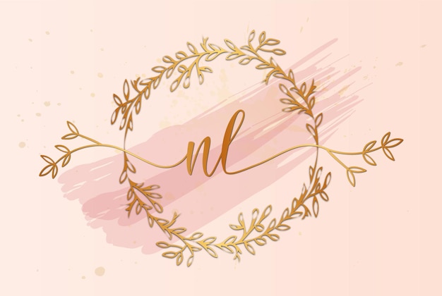 luxury feminine initial letter nl logo template