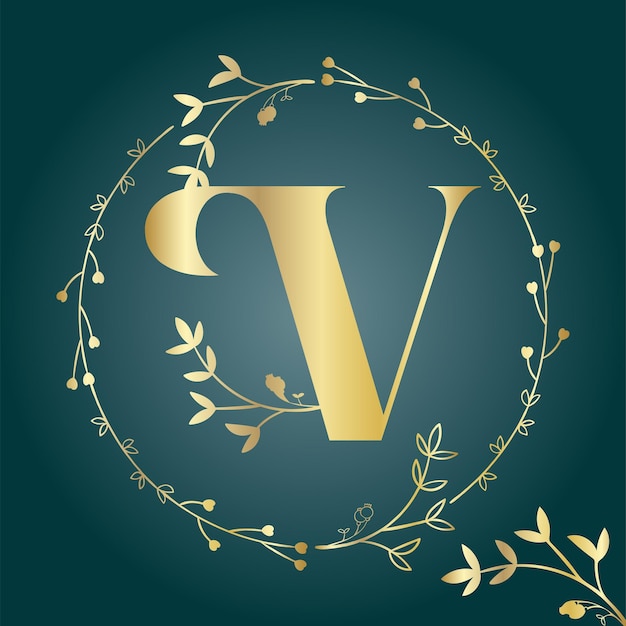 luxury feminine initial letter v logo template