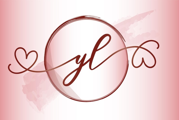 Luxury Feminine initial letter yl logo design