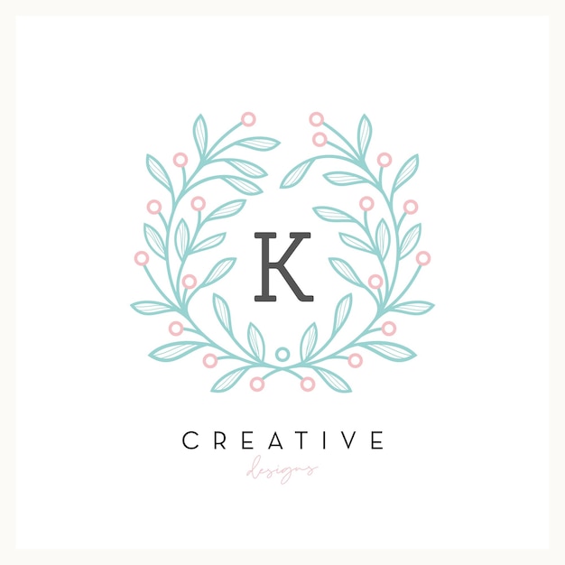 Luxury floral logo design letter A to Z for Beauty Cosmetic business