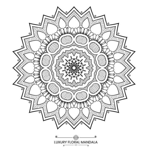 Luxury floral mandala, decorative mandala design ideal for coloring book