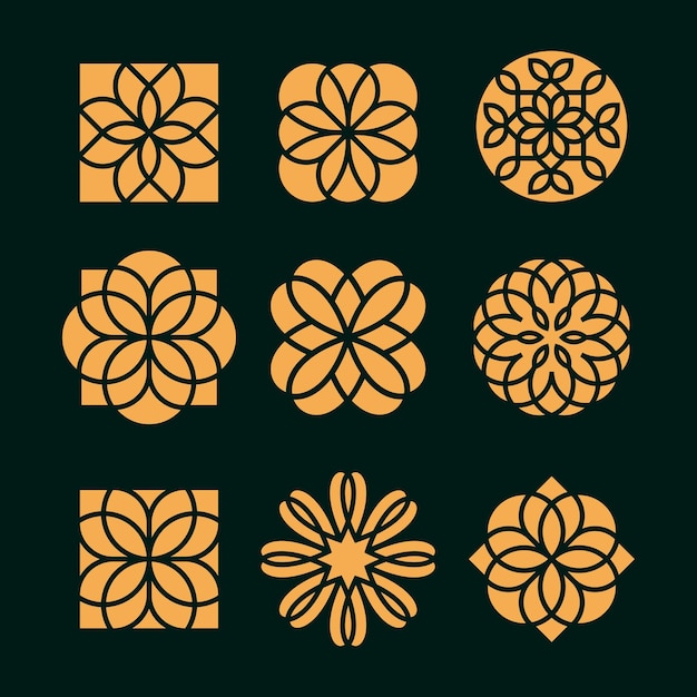 Luxury flower logo design template Premium Vector Luxury Ornament Gold Vector