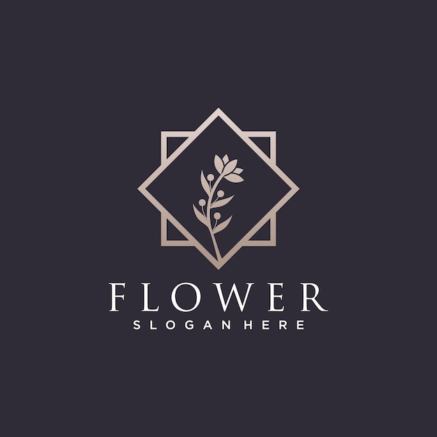 Luxury flower logo illustration with creative design