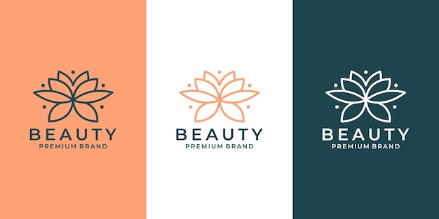 Luxury flower lotus logo design for saloon, spa, fashion, hotel etc