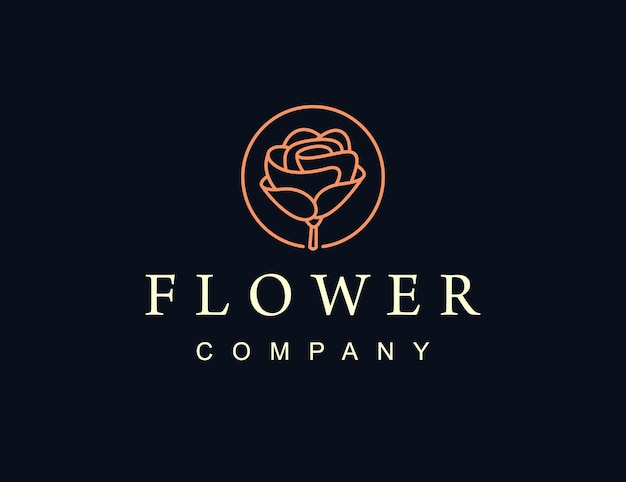 Luxury flower monoline logo design