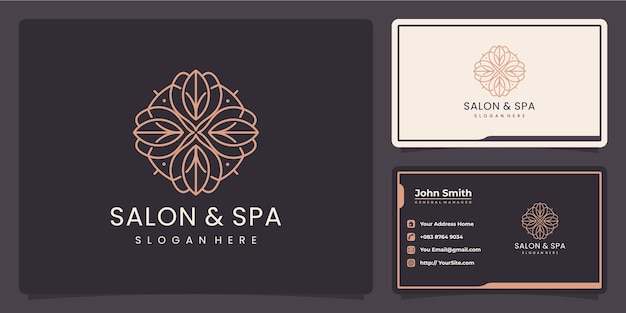 Luxury flower salon and spa monoline luxury logo design inspiration