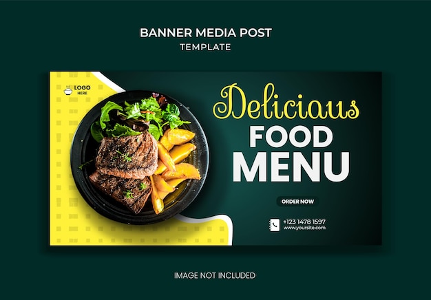 Luxury food social media promotion Instagram banner post template set