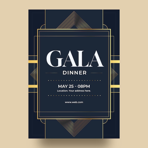 Luxury gala dinner poster template