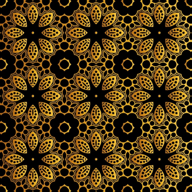 Luxury geometric black and gold color seamless pattern