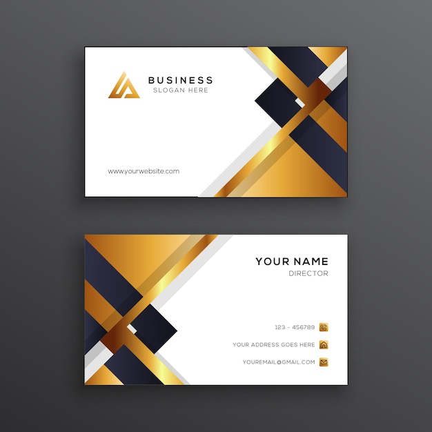 Luxury Geometric Golden Business Card Template