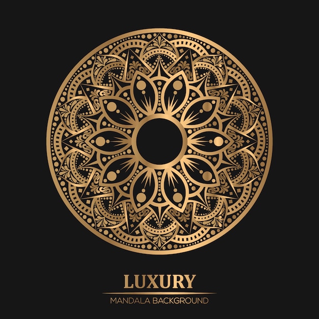 Luxury Geometric Mandala in golden color Background