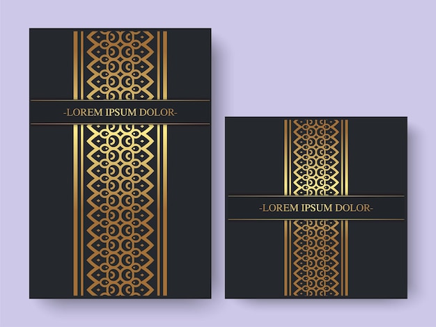 Luxury geometric pattern flyer text design