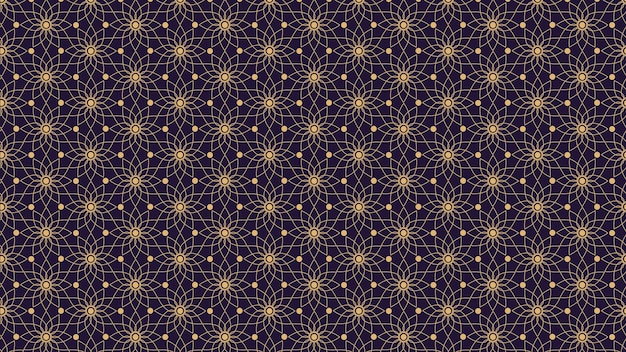 luxury geometric pattern with flower pattern design premium vector