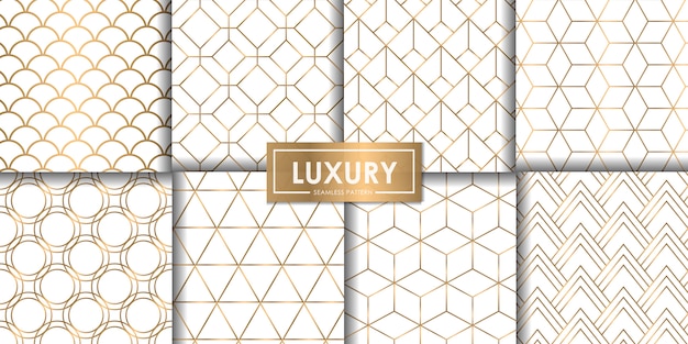 Luxury geometric seamless pattern set,   Decorative wallpaper.