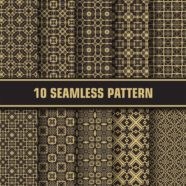 Luxury geometric seamless pattern set