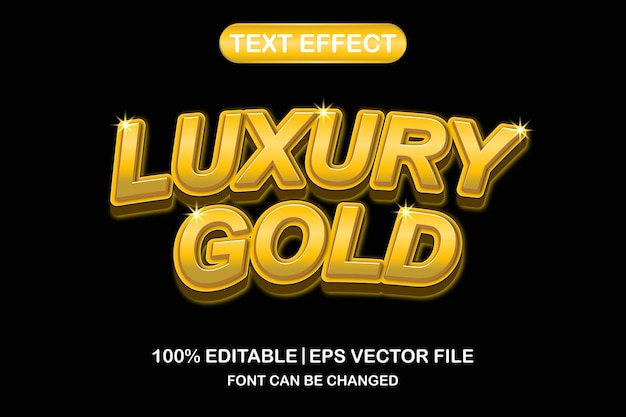 Luxury gold 3d editable text effect