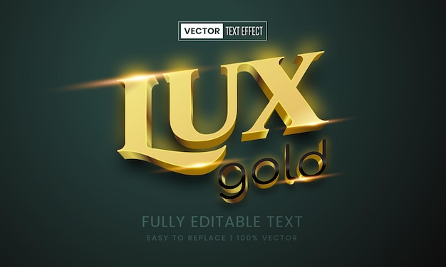 Luxury gold 3d editable vector text effect