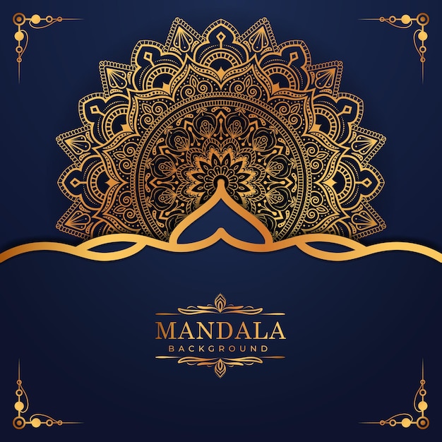 luxury gold arabesque pattern in mandala background arabic islamic east style Premium Vector