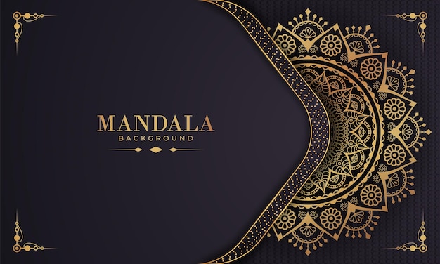 Luxury gold arabesque pattern in mandala background Arabic Islamic east style premium vector