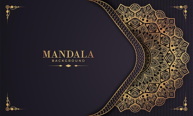 Luxury gold arabesque pattern in mandala background Arabic Islamic east style premium vector