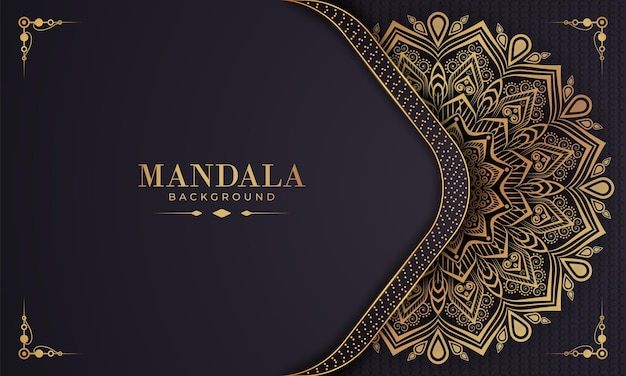 Luxury gold arabesque pattern in mandala background Arabic Islamic east style premium vector