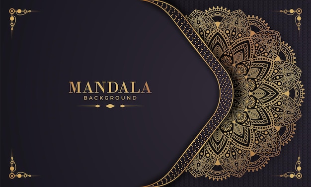 Luxury gold arabesque pattern in mandala background Arabic Islamic east style premium vector