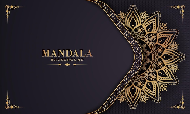 Luxury gold arabesque pattern in mandala background Arabic Islamic east style premium vector