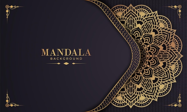 Luxury gold arabesque pattern in mandala background Arabic Islamic east style premium vector