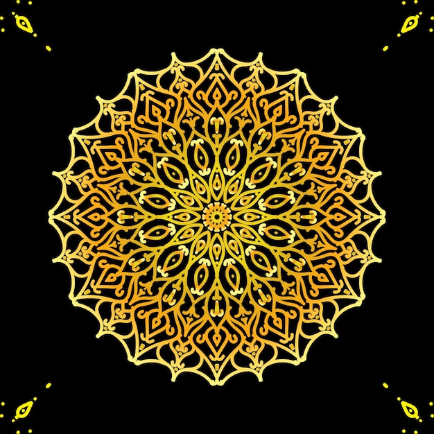 Luxury gold background colorful mandala Luxury ornamental mandala design background in gold color