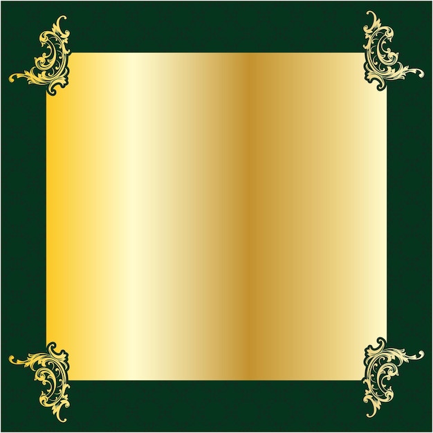 luxury gold banner board ornamental royal treasure blank vintage banner