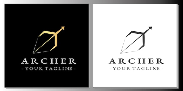 luxury gold and black archer logo template vector eps10