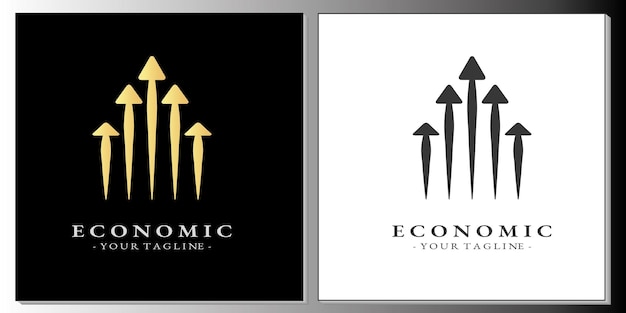 Luxury gold and black growth economic logo template simple vector eps 10