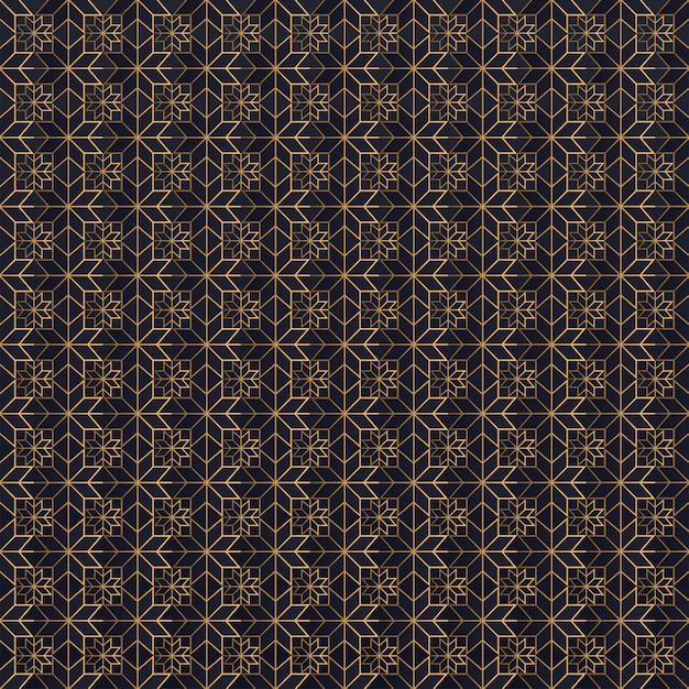 Luxury Gold and Blue Stars Pattern Background Design