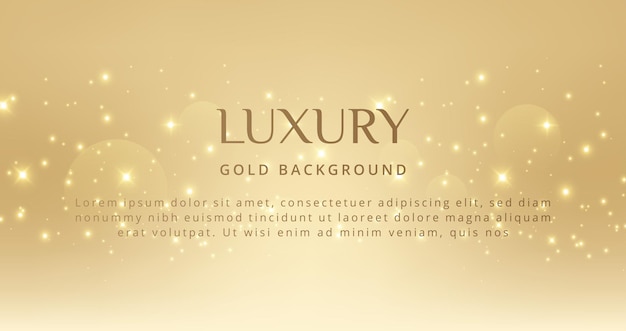 Luxury gold bokeh background with realistic shine glare