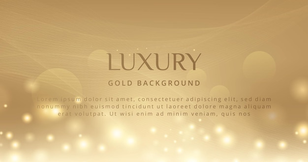 Luxury gold bokeh background with realistic shine glare