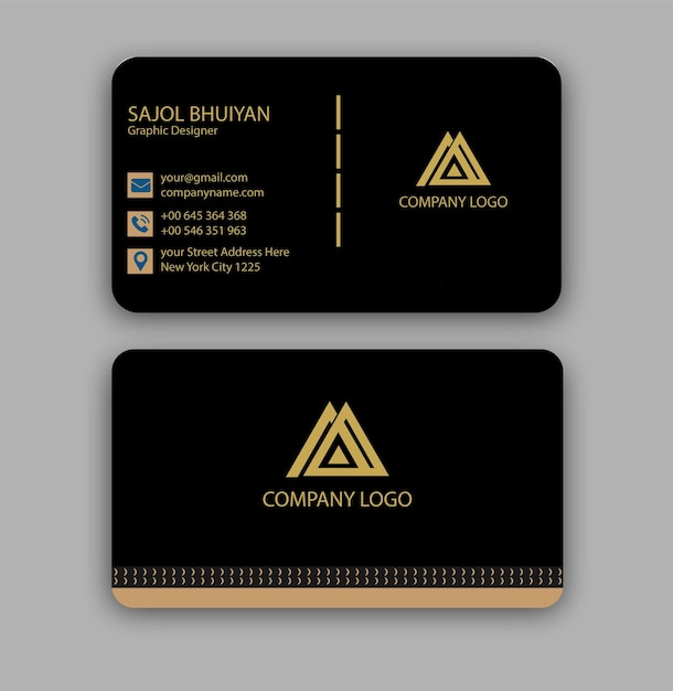 luxury gold color business card design