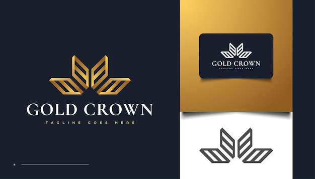 Luxury Gold Crown Logo Design for Brand and Business Identity