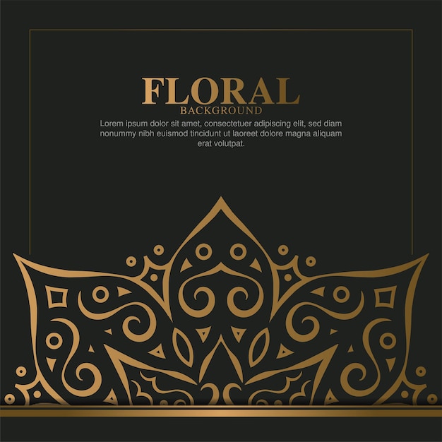 Vector luxury gold decorative floral frame background