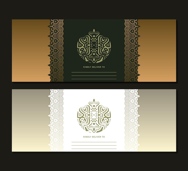 Luxury gold emblem invitation card template