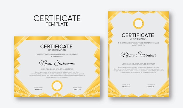 Luxury gold geometric certificate border template