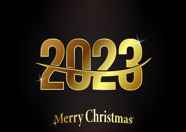 Luxury gold gradient 2023 new year text