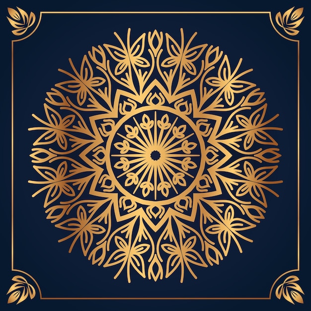 Luxury gold gradient ornamental mandala design background premium vector